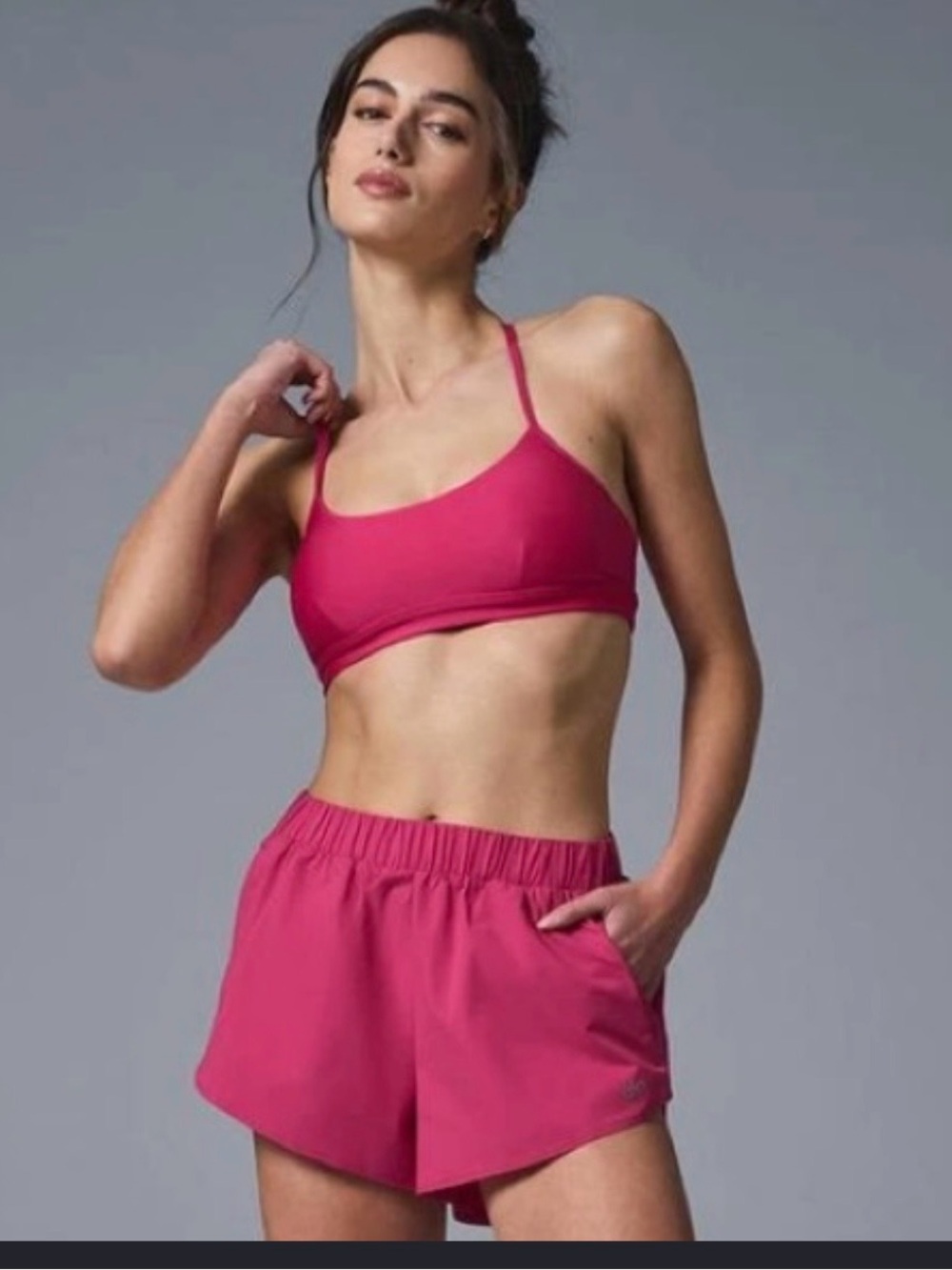 ALO Yoga Playmaker Shorts in Pink Summer Crush Size Small